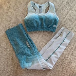 Gymshark ombré seemless sports bra XS (like new) and XS matching leggings